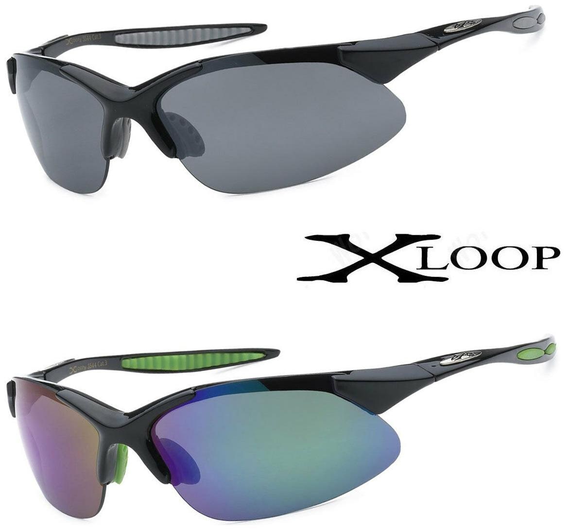 

1 or 2 Pair X-Loop Semi Rimless Sport Cycling Fishing Golfing Running Sunglasses
