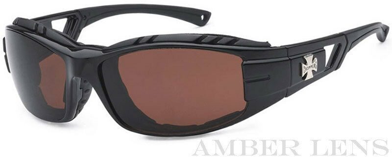 

2 Pairs Combo Choppers Wind Resistant Foam Pad Motorcycle UV Protect Sunglasses