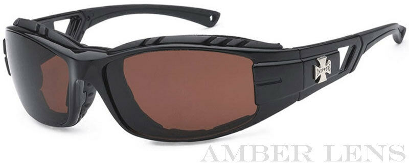

2 Pairs Combo Choppers Wind Resistant Foam Pad Motorcycle UV Protect Sunglasses
