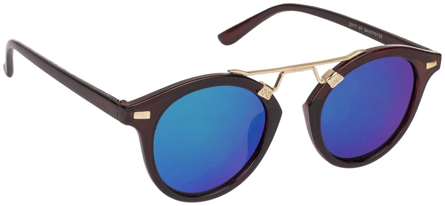 

Arzonai Bensen Round Brown-Green Mirrored UV Protection Sunglasses For Men Women MA-396-S2