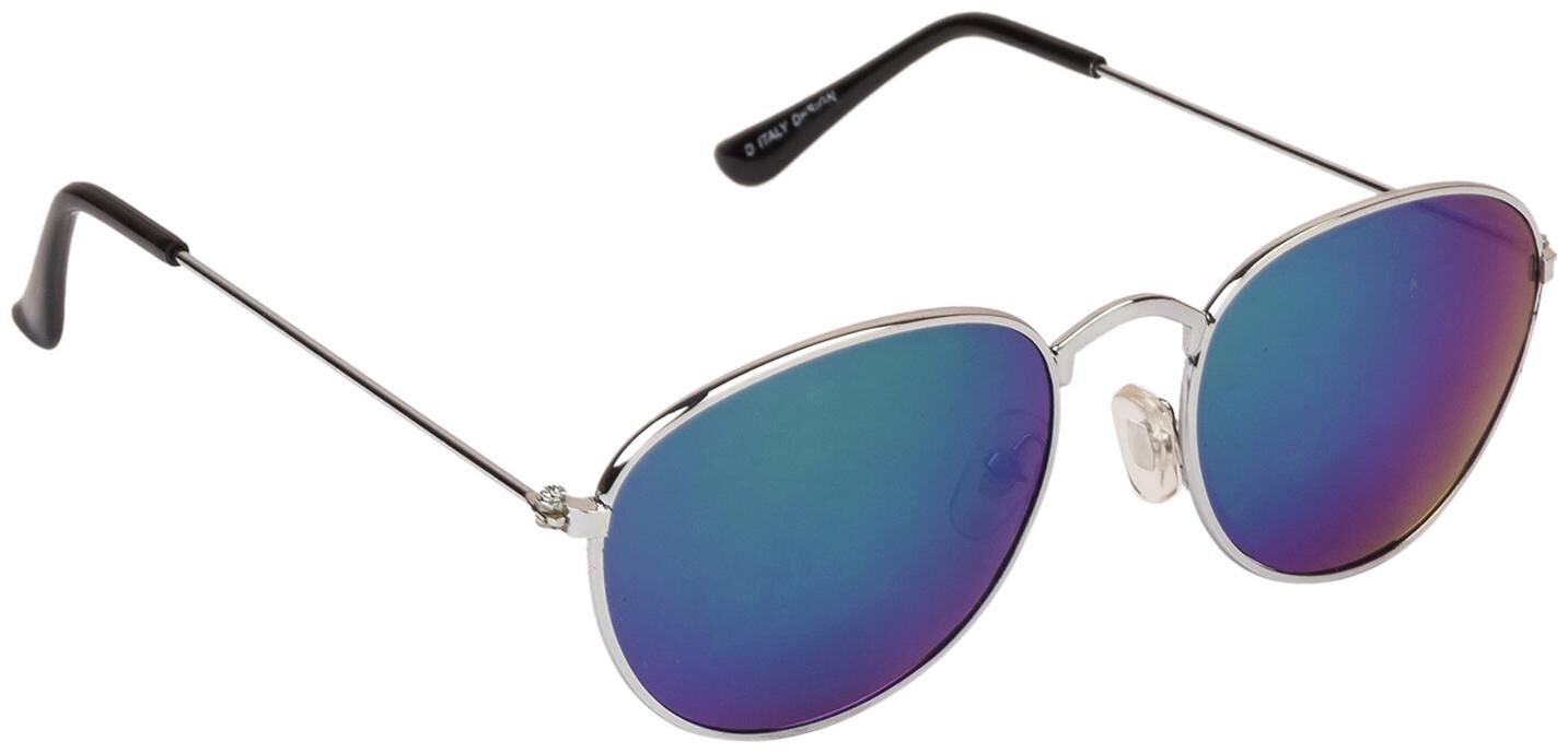 

Arzonai Jones Mirrored Oval Shape Silver-Green UV Protection Sunglasses For Men Women MA-310-S2