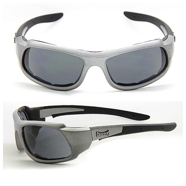

Choppers Foam Padded UV400 Sunglasses Pouch - Silver Black Lens C48