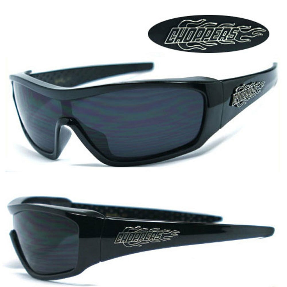 

Choppers Mens Motorcycle Sunglasses Free Pouch - Black C40