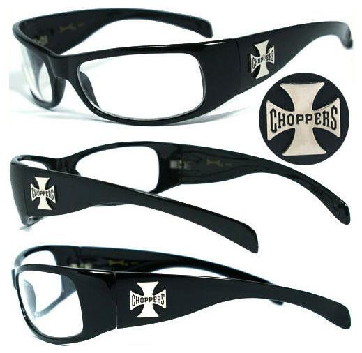 

Choppers Mens Motorcycle Biker Sunglasses - Clear C11 B