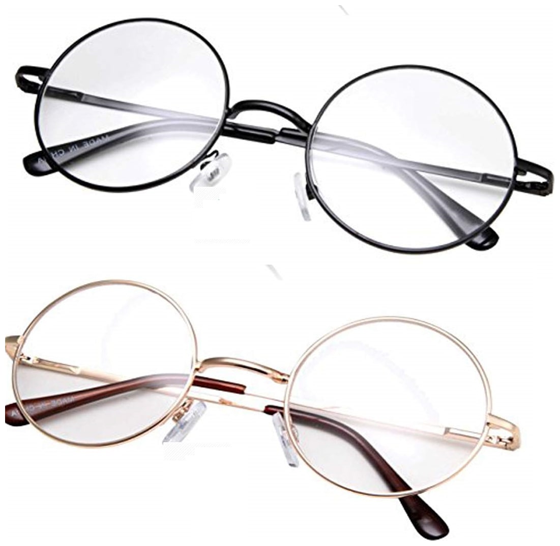 

D Debonair Combo Set Of Stylish Clear Sunglasses(Round-Black-Gold)
