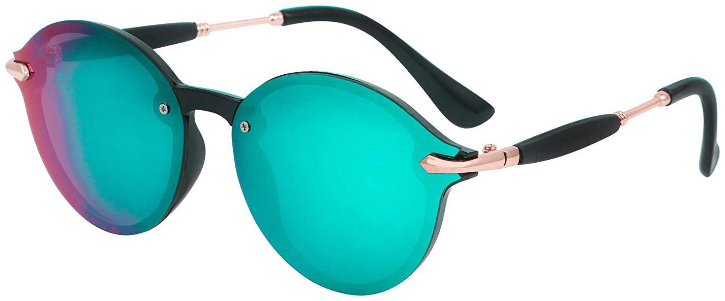 

D DEBONAIR Latest Stylish Mirrored Round Sunglasses For Men And Women (Green)