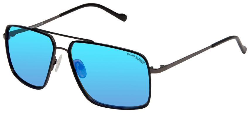 

David Blake Black Rectangular Gradient Polarised UV Protected Unisex Sunglass