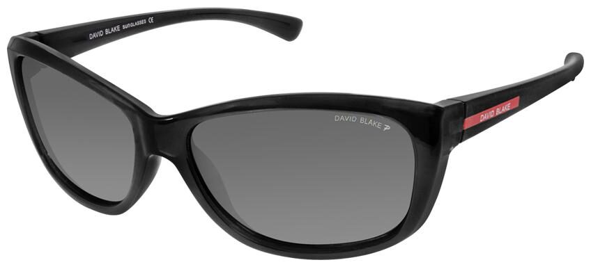 

David Blake Black Rectangular Polarized UV Protected Sunglass