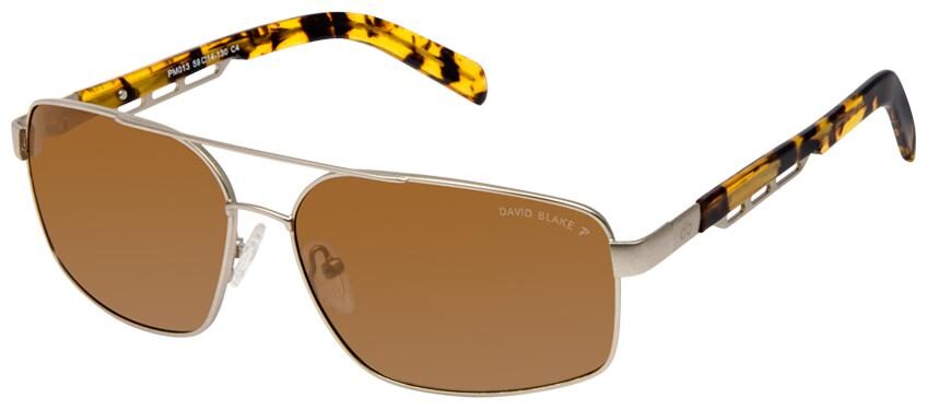 

David Blake Brown Rectangular Polarized Uv Protected Sunglass
