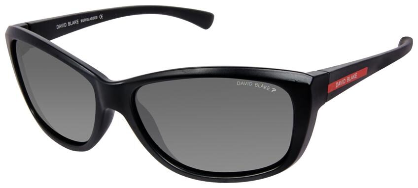 

David Blake Black Rectangular Polarized UV Protected Sunglass