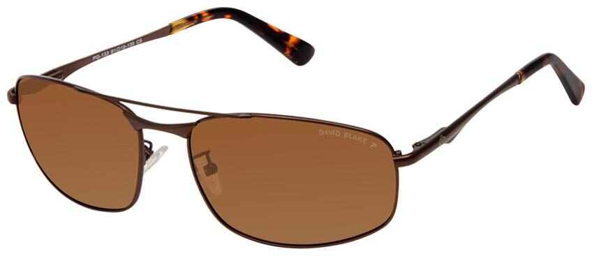 

David Blake Brown Rectangular Polarized Uv Protected Sunglass