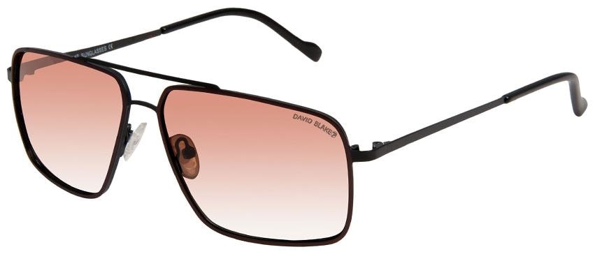 

David Blake Matte Brown Rectangular Gradient Polarised UV Protected Unisex Sunglass