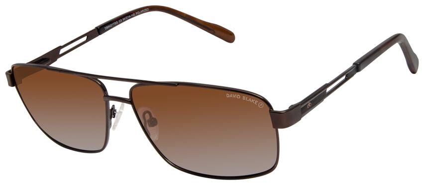 

David Blake Brown Rectangular Gradient Polarised UV Protected Sunglass