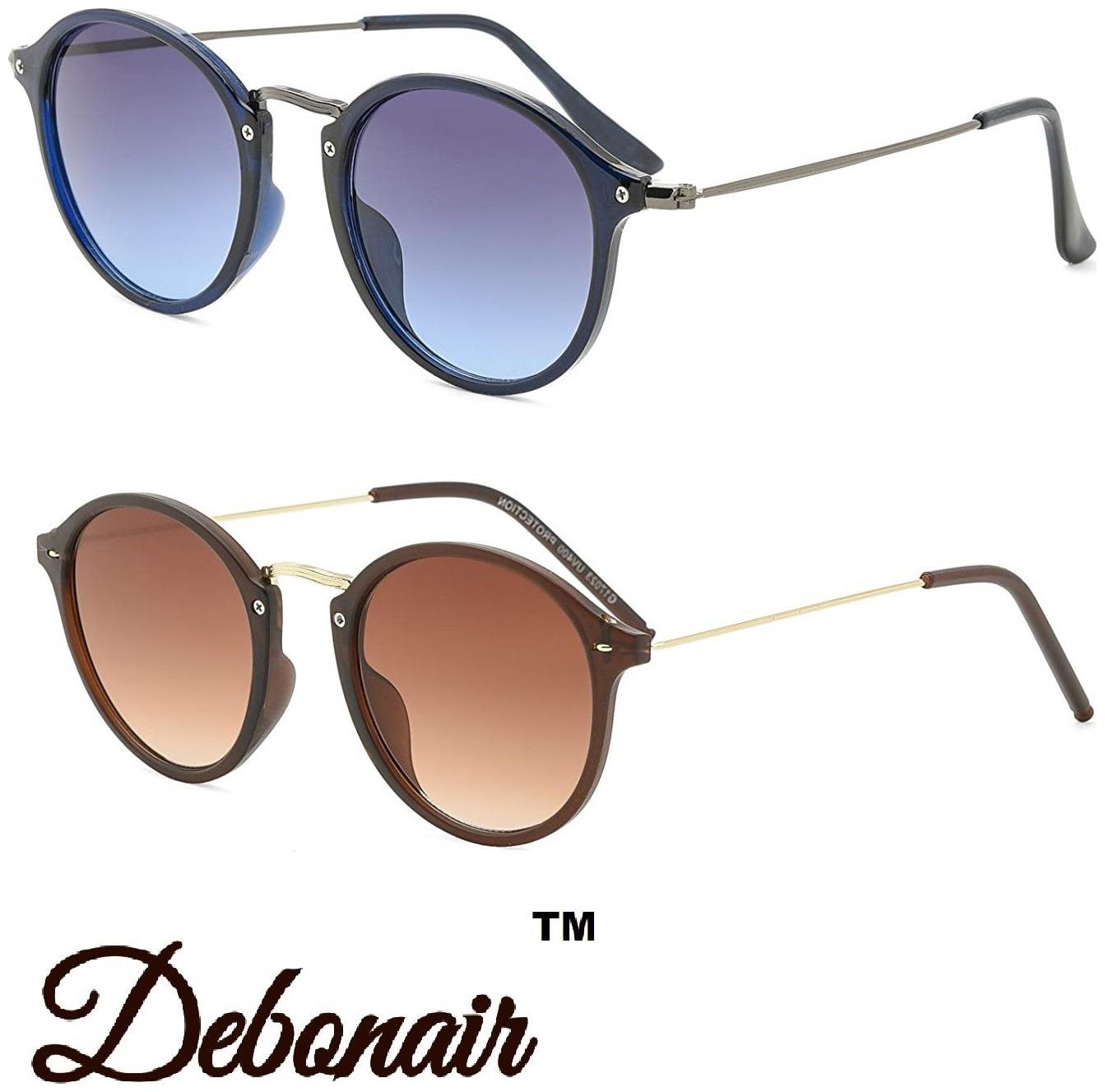 

Debonair Combo Of Black Brown Round Sunglasses