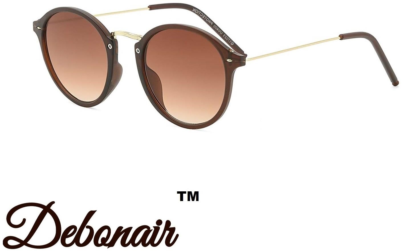

Debonair UV Protected Round Sunglasses For Men And Women-Brown Lens