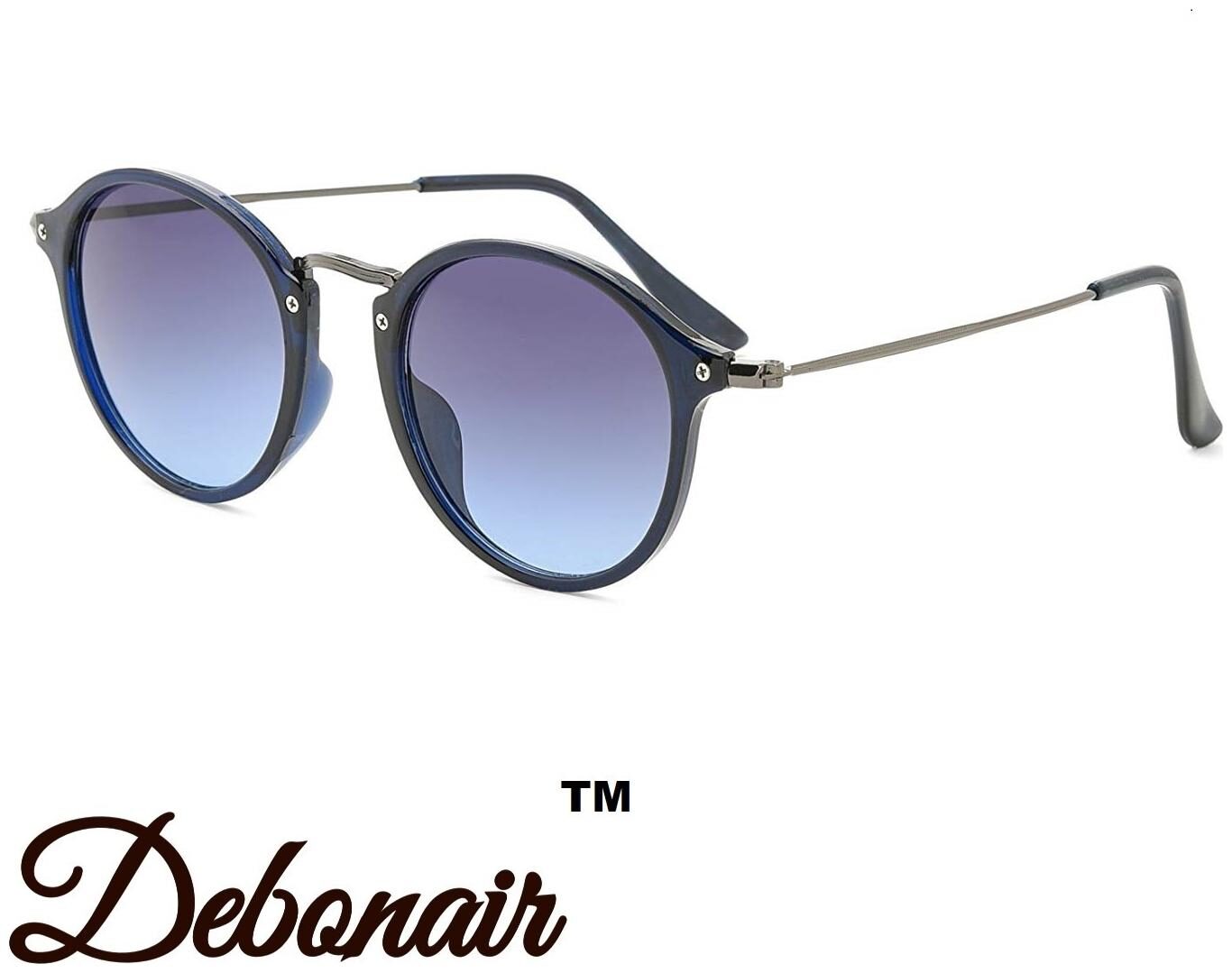 

Debonair UV Protected Round Sunglasses For Men And Women-Blue Lens