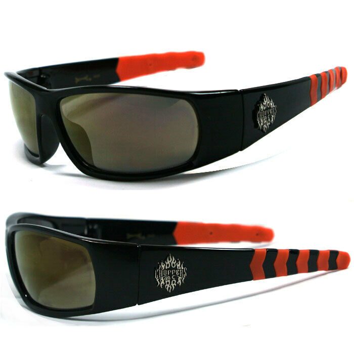 

Discounted Choppers Biker Men Sunglasses - Black Frame Brown Mirror Lens C45