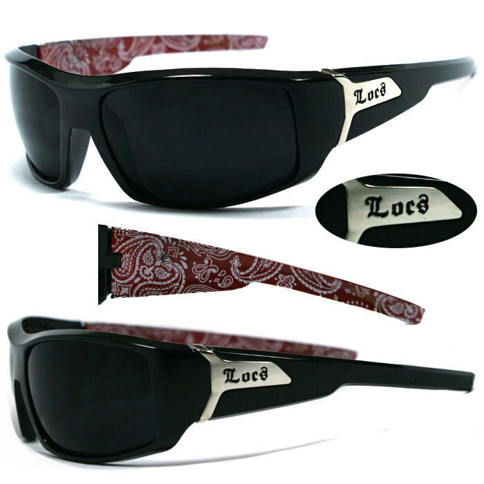 

Discounted Locs Mens Cholo Sunglasses - Black Frame Smoke Lens LC76 (Red BDNA)
