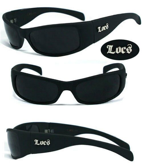 

Discounted Locs Mens Cholo UV400 Sunglasses - Matte Black Black - LC02