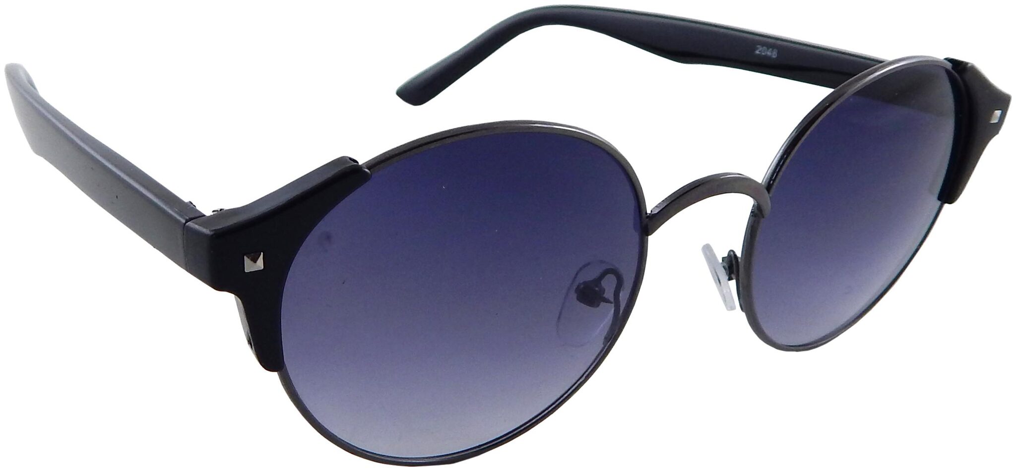 

Els Men Women Unisex Round (Black Grey) Sunglass