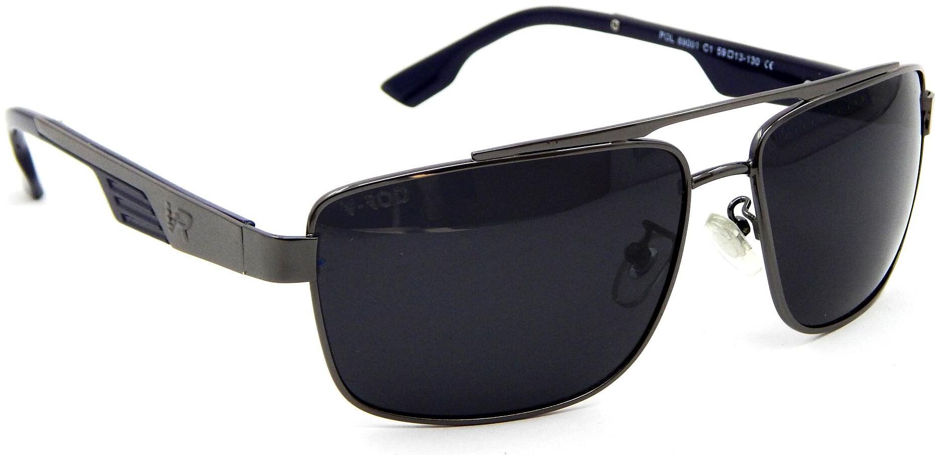 

ELS VROD Unisex Polarised Sunglasses Rectangular Polarized Shades-89001-GUN-SMK