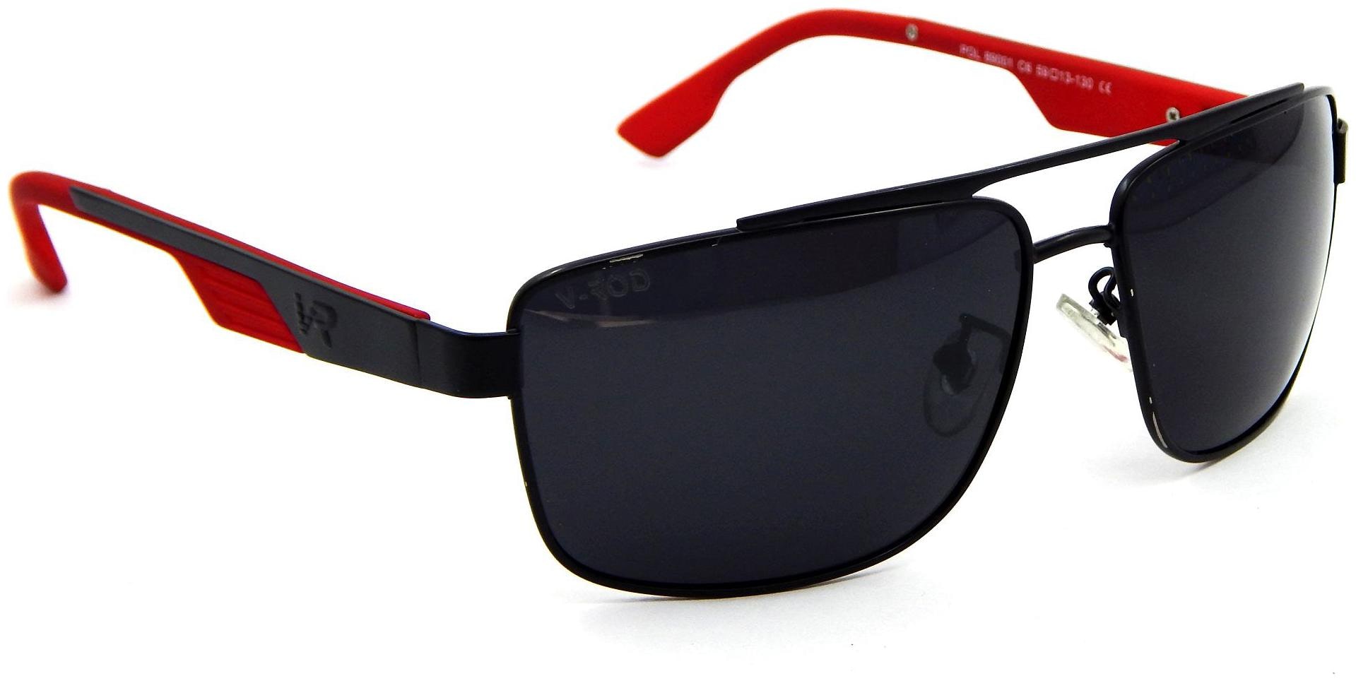 

ELS VROD Unisex Polarised Sunglasses Rectangular Polarized Shades-89001-MATT-BLK-SMK