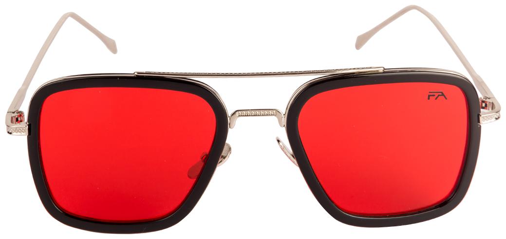 

Farenheit Red Square Sunglass FA-9846-Silver-Red-NV