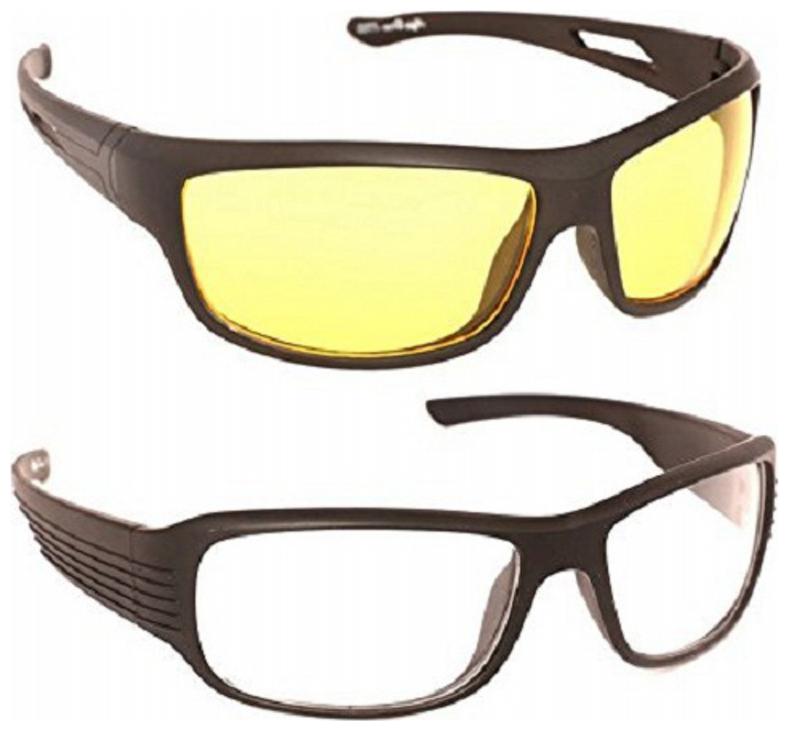 

Fashno Pack of 2 Night Vision Sunglasses - Yellow and White(Medium Size)