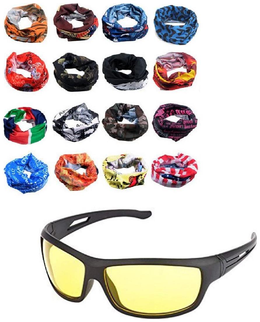 

Fashno Stylish Bandana(Assorted) Yellow Night Drive Pack of 2