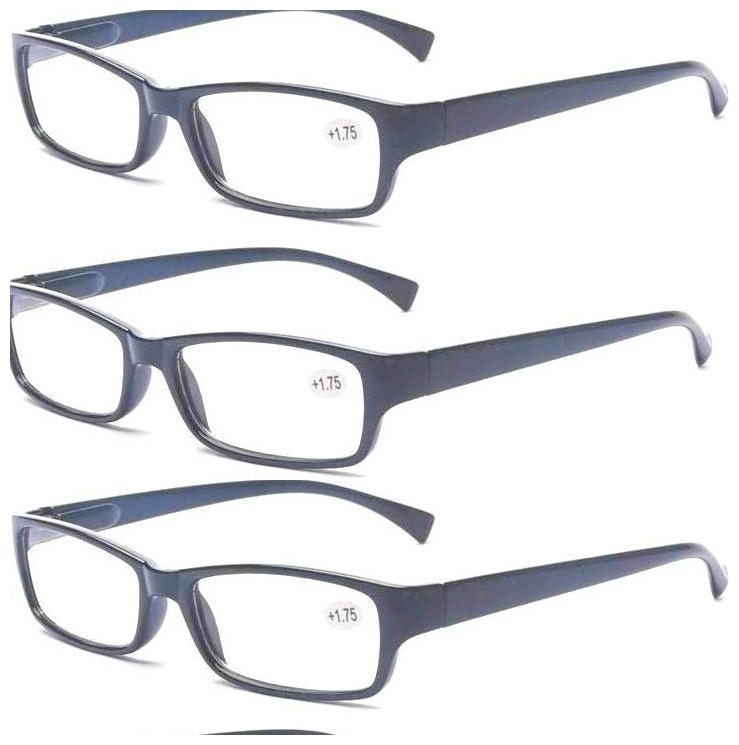 

GlamCity Power Reading Glasses for Men and Women 2 5 Pack of 4