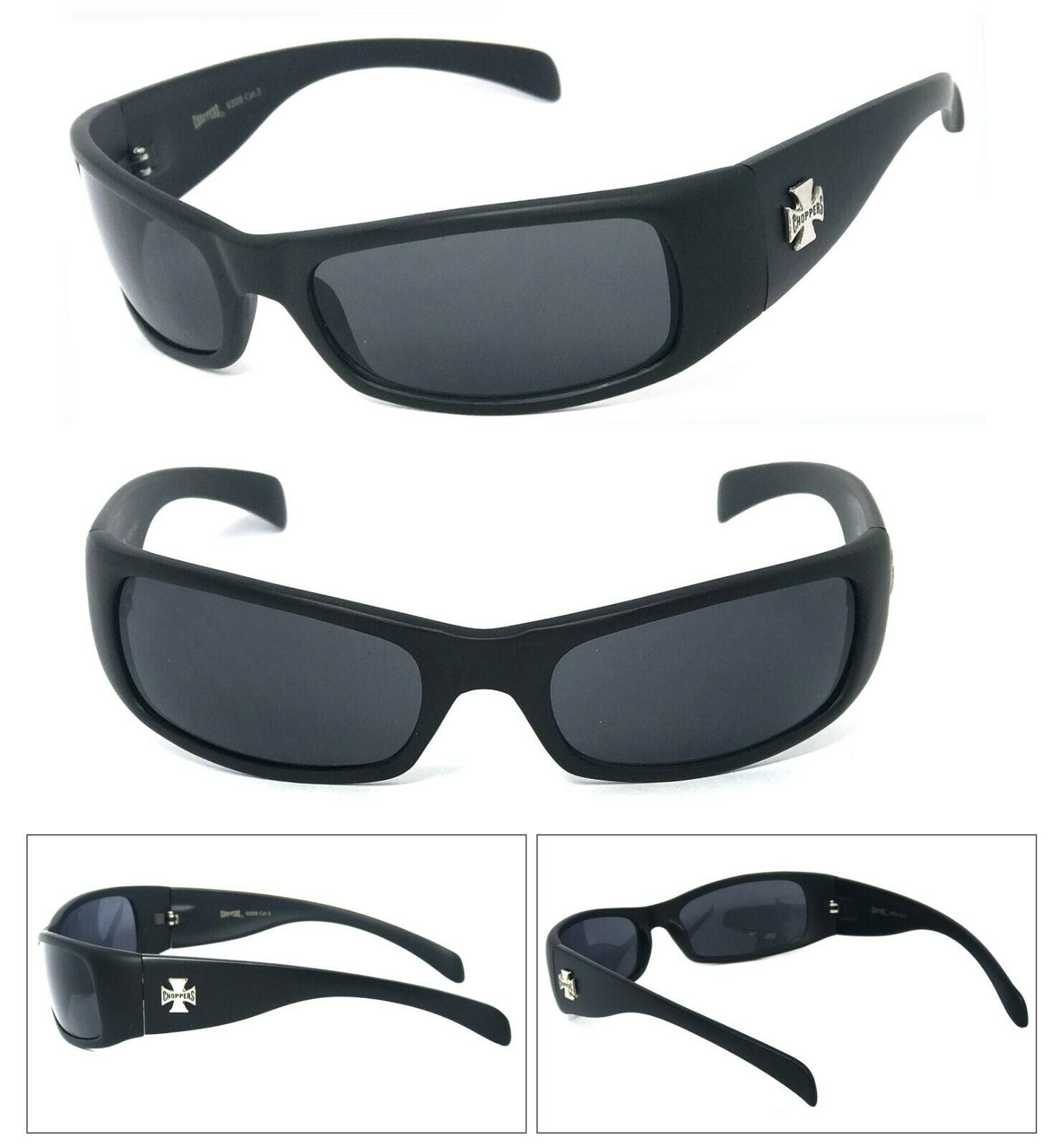 

HOT CHOPPERS Men Sunglasses Matte Black Frame Smoke Lens