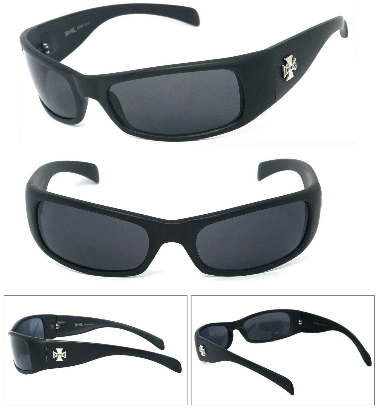 

HOT CHOPPERS Men Sunglasses Free Pouch -Matte Black Blk - C11S