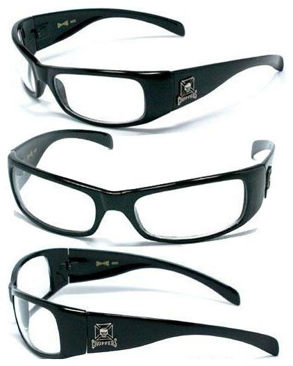 

HOT CHOPPERS Men UV400 Sunglasses - S Black Clear - C11