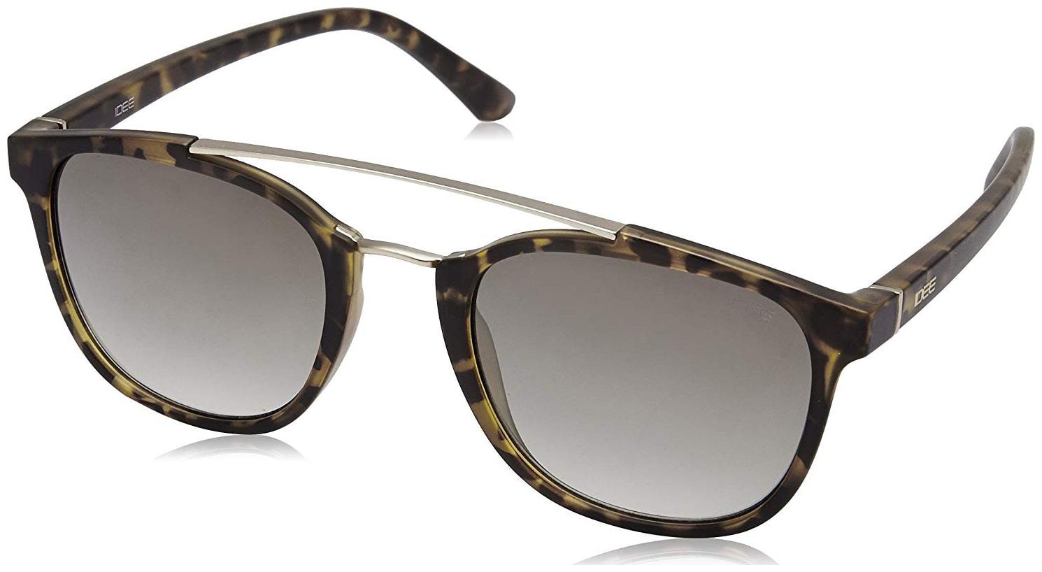 

IDEE Mirrored Square Men s Sunglasses - (IDS2364C4SG 52 Light Gold Mirror-Green Gradient Color)