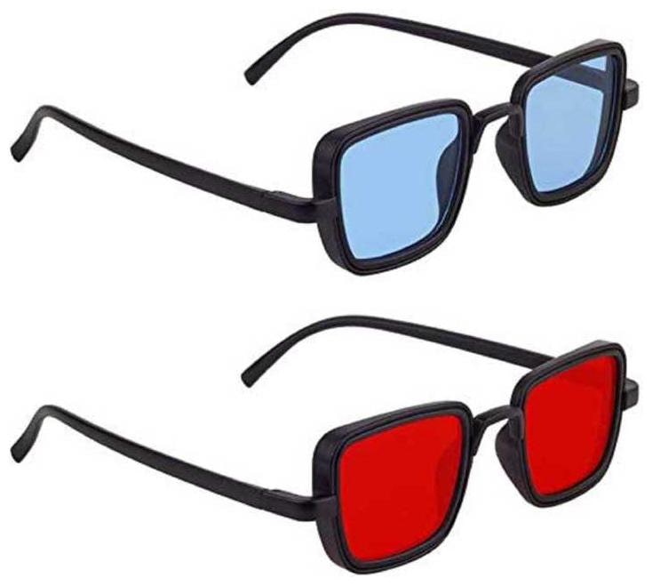

Kabir Singh Blue Red Exclusive Sunglasses Combo of 2 (For Boys Girls)