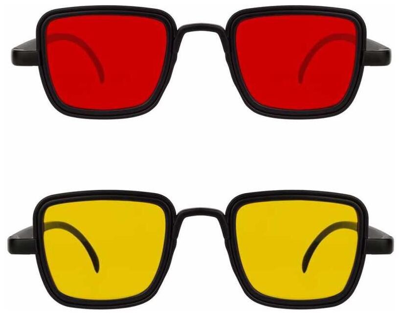 

Kabir Singh Red Yellow Exclusive Sunglasses Combo of 2