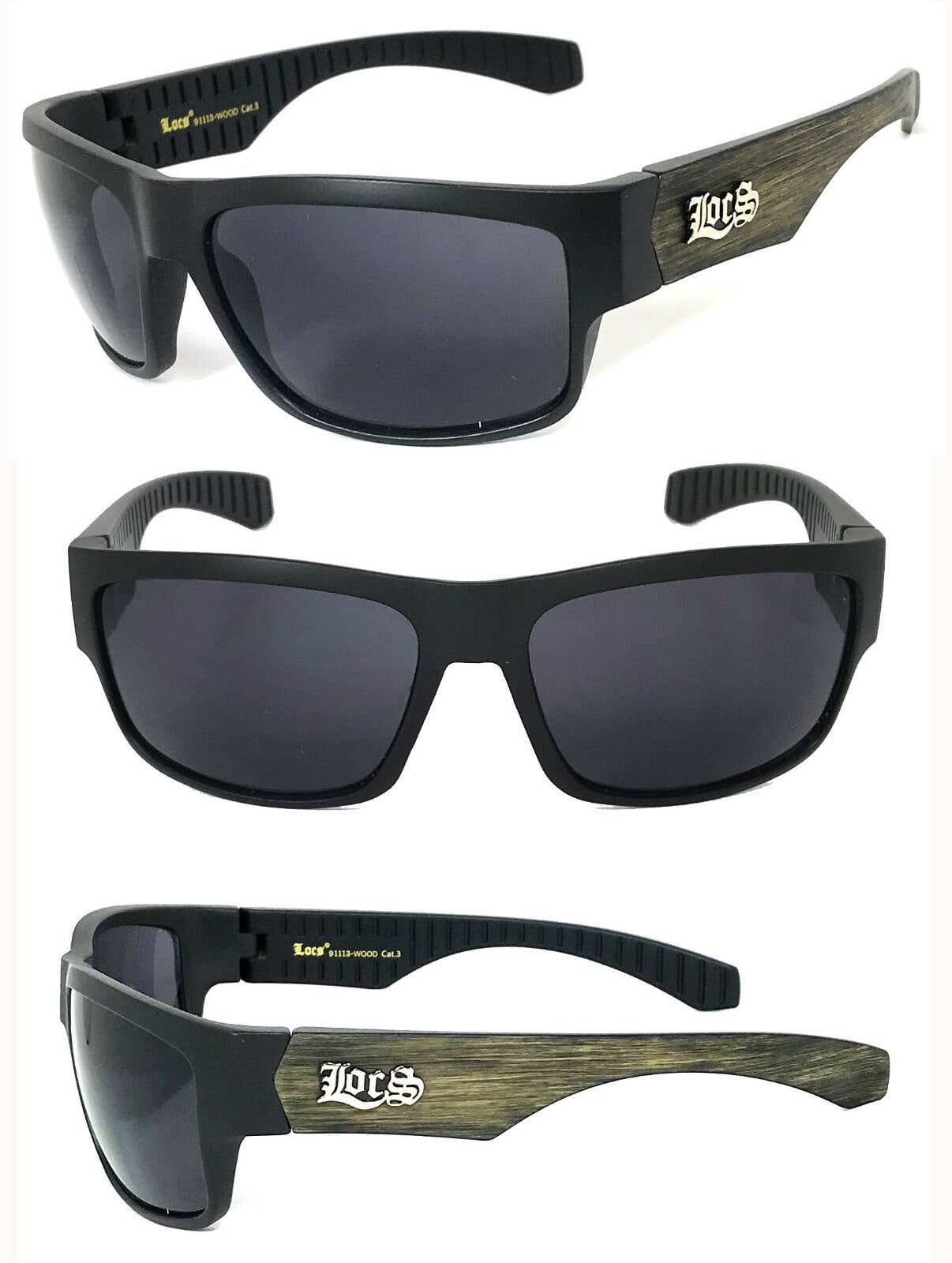 

Locs Authentic Cholo Biker Motorcycle Sunglasses OG Style Faux Wood Temples