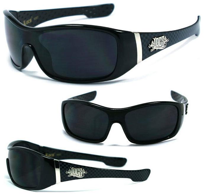 

Locs Authentic Shield Sunglasses Super Dark Len Motorcycle OG Style Bk Chk LC68