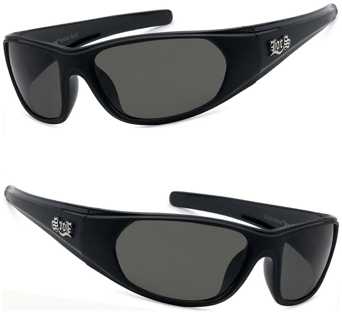 

LOCS Biker Sports Gangsta Mens Shield Designer Sunglasses - Matte Black LC93