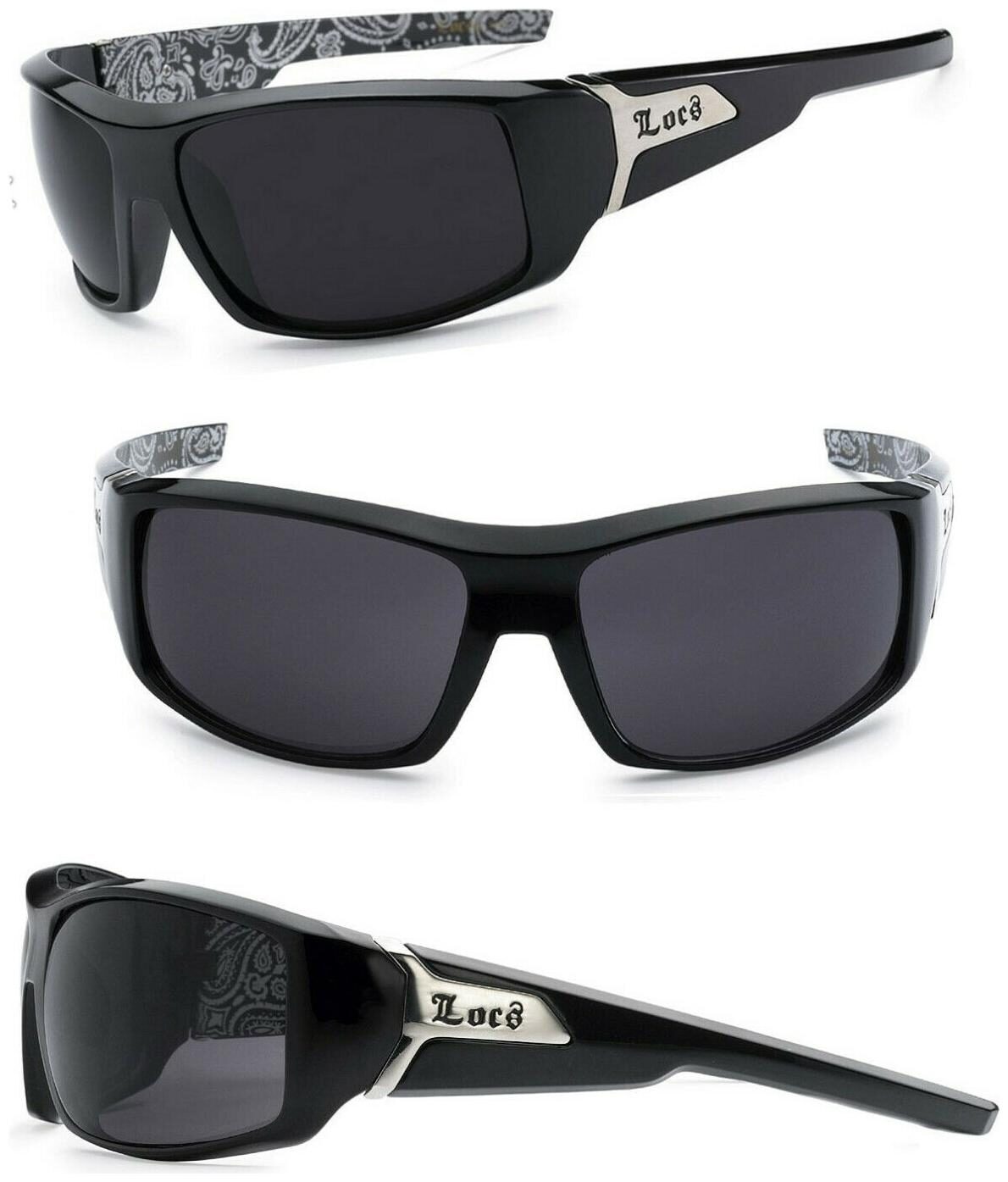 

Locs Men Hardcore Gangsta Motorcycle Biker Sports Sunglasses - Black BDNA