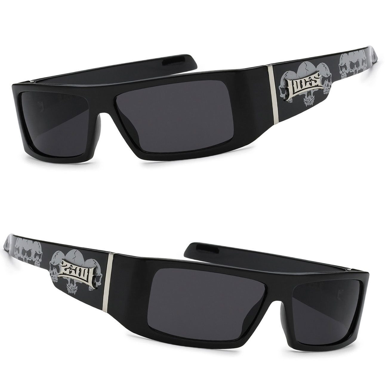 

Locs Men Hardcore Gangsta Motorcycle Biker Sports Sunglasses Black(Skull) LC33