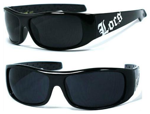 

LOCS Mens Cholo OC Style Motorcycle Biker Shades Sunglasses - White logo LC61