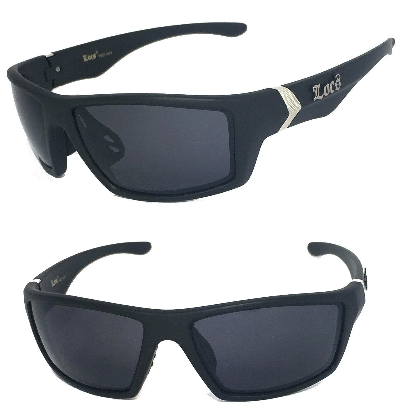 

Locs Mens Cholo Biker OG Style UV400 Prtoect Sunglasses - Matte Black Frame LC79