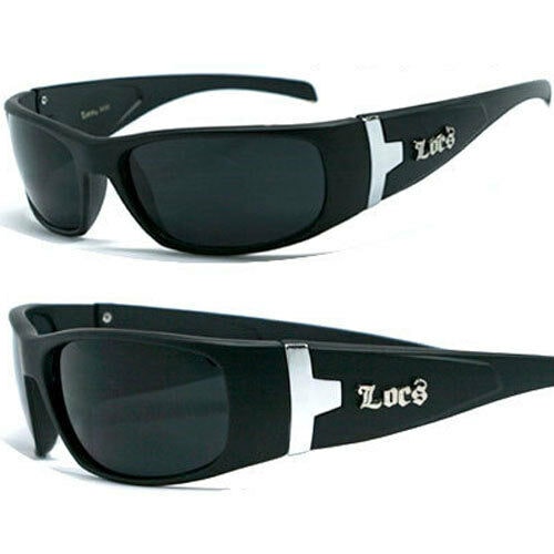 

Locs Mens Cholo Biker UV400 Sunglasses - Matte Black LC22