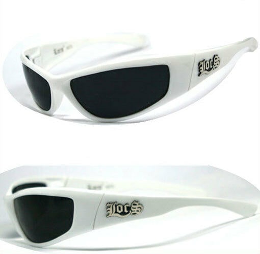

LOCS Motorcycle Bikers Gangsta Mens Wrap Around Designer Sunglasses - White LC53
