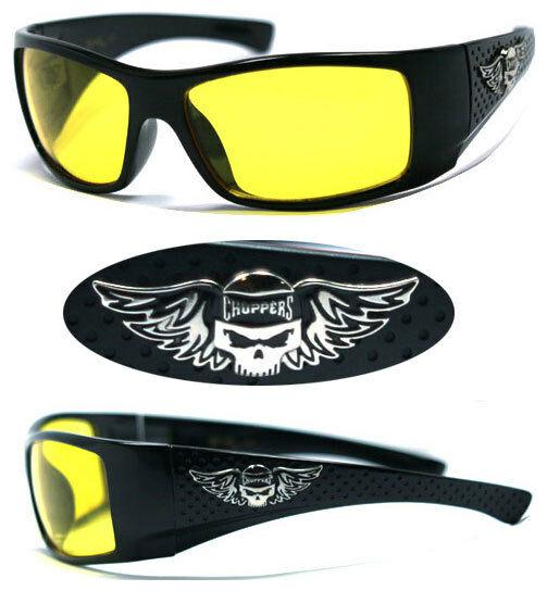 

Men Choppers Yellow Sports Motorcycle Bikers Sunglasses - Night Driving Lens C42