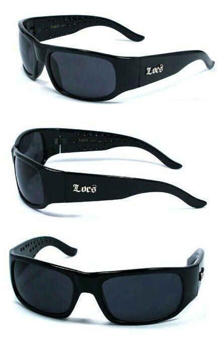 

New Locs Men Cholo UV400 Sunglasses - S Black Black - LC10