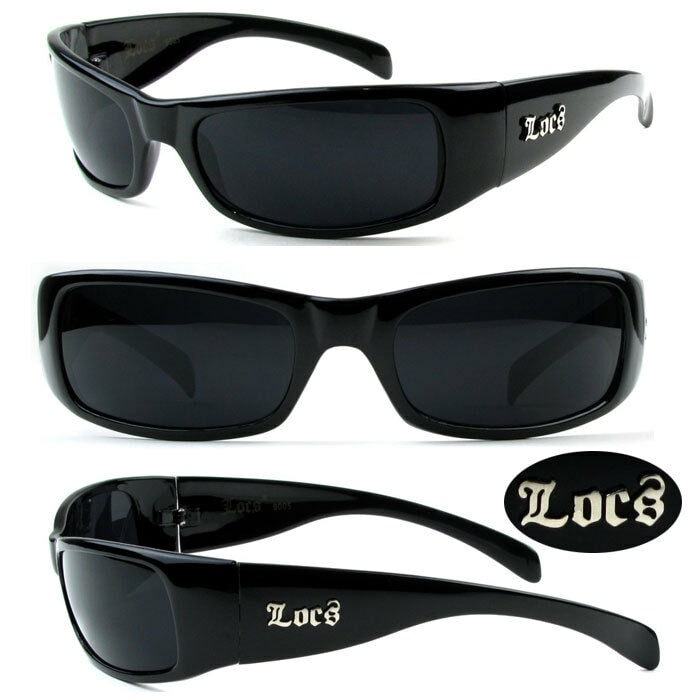 

New Locs Men Cholo Designer Sunglasses - S Black Black LC02