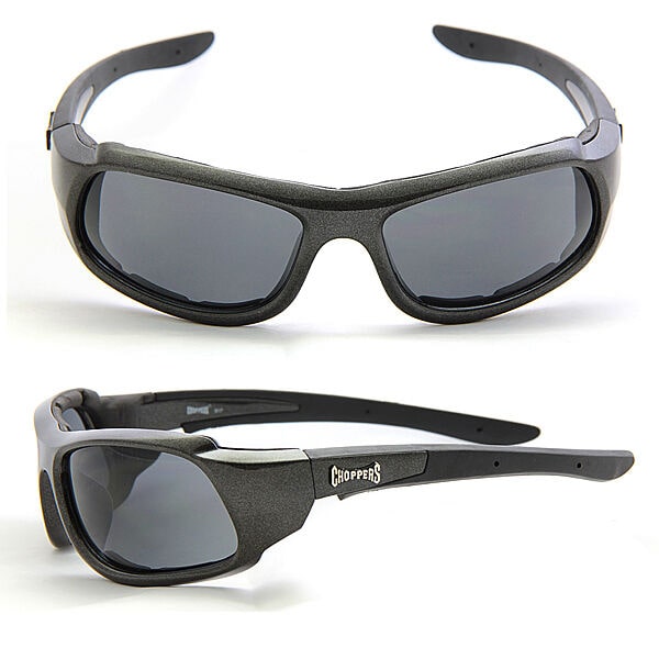 

New Men Choppers Foam Padded Designer Sunglasses - Metallic Black Blk C48