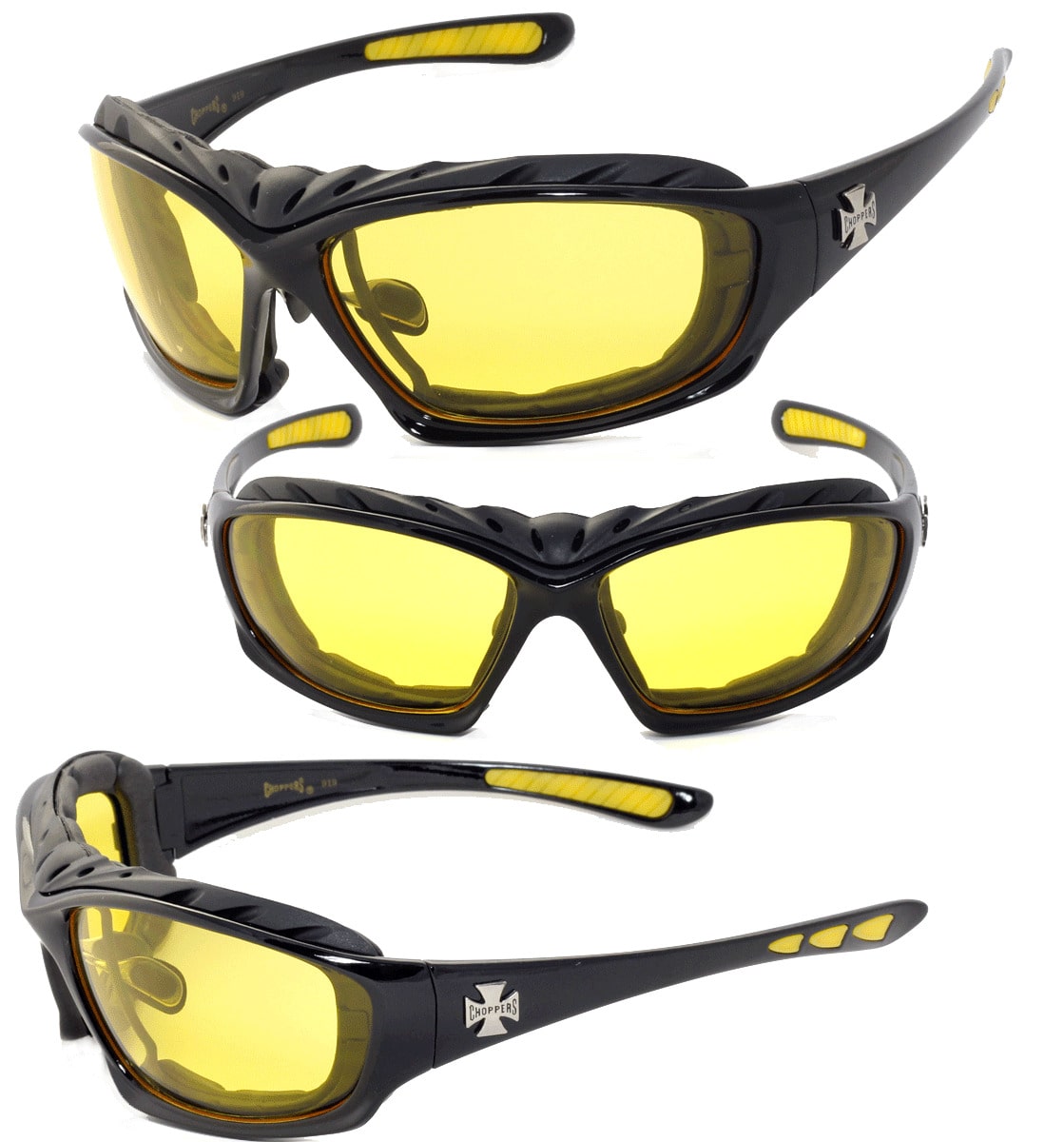 

Night Driving Men Choppers Sport Bikers Foam Padded Wrap Sunglasses - Yellow C49